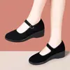 Zapatos de Plataforma Individual para Mujer 2026 Otoño Nuevos Suela Gruesa Zapatos de Baile Cuadrado Suela Suave Cómodos Zapatos para Madre Zapatos de Trabajo para Hotel
