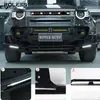 Adecuado para modelos 20-26 de Land Rover Defender, Labio Frontal Rock Mejorado con Luces, Spoiler Frontal de 2ª Generación, Modificación de Apariencia Guerrero Negro