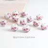 Acessórios de joias faça você mesmo contas de cerâmica com furo grande Jingdezhen apliques contas de porcelana 10mm contas soltas florais azuis e brancas materiais artesanais