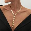 Collar con Colgante Irregular de Metal Texturizado en Forma de Disco y Borla con Forma de Y, Diseño Transfronterizo Europeo y Americano, Moderno