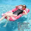 Alberca inflable gruesa de PVC para protección ambiental individual transfronteriza, cama flotante para agua de piscina al aire libre, patrón de hojas, orificio de amor, fila flotante inflable