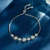 Pulsera de Tirar con Circonita de Temperamento Elegante Pulsera de Gama Alta Transfronteriza Europea y Americana Joyería de Mano Versátil de Moda Venta al por Mayor