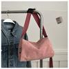 Bolso bandolera de pana de color liso de gran capacidad, novedad de 2024, sencillo y moderno, con colgante informal, para mujer