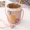 Bolsa de Paja Yipan para Niños Moda de Verano Bolso Cubo para Bebé Niña Bolsa de Playa con Cierre de Cordón Bolso Cruzado Venta al por Mayor