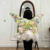 Hada de Flores de Primavera Alas de Mariposa Materiales para Manualidades Jardín de Infancia Hecho a Mano Decoración Trasera Accesorios para Fotos de Salidas de Primavera de Niños Accesorios para Actuaciones