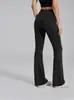 Pantalones de yoga de tiro alto que levantan el trasero, con sensación de segunda piel, pantalones deportivos de pierna ancha acampanados para fitness y Pilates, pantalones de campana ajustados para mujer