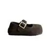 Sapatos Mary Jane Velcro Corte Baixo Retrô Feminino Estilo Novo Início de Outono Para Usar por Cima Solado Macio Antiderrapante Versátil Casual Birkenstock Sapatos Individuais