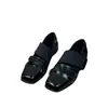 Zapatos Mary Jane retro de estilo francés con punta cuadrada para mujer, nuevo modelo 2026, zapatos de ballet de retazos con velcro, mocasines casuales