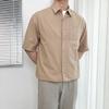 Camisa Casual de Algodón Nengmeng Hemp Sense para Hombre Verano Manga Media Bolsillo de Línea Camisa Estilo Japonés Camisa de Manga Corta para Hombre