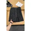 2026 Verano Nuevos Pantalones Casuales Holgados Rectos Delgados de Pana a Cuadros de Cuatro Puntos para Hombre Retro