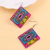 Brincos Retro Ins Europeus e Americanos Anos 90 Coloridos Brilhantes Fita Acrílico Personalizados Criativos Brincos para Mulheres