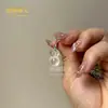 Pingente Buda de Gelo, Material de Cavalo, Pingente de Calcedônia Branca, Pingente de Jade Buda de Gelo Alto, Amuleto Buda Maitreya de Ágata Fluorescente Transparente Gelo