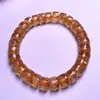 Pulsera de Citrino Natural Brasileño Color Naranja Grado 7a Corte Facetado Rueda de Diamante Pulido para Mujer Pulsera de Cuentas Disco Regalo Explosiones