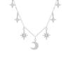 Collar Estrella Luna Plata Esterlina 925 Diseño Nicho para Mujer Lujo Ligero Cadena Clavícula Estrella Ocho Hombres Viento Ins Colgante Sol