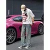 Calça Jeans Reta de Alta Rua Americana para Homens, Novo Estilo 2026, Marca de Moda de Hong Kong, Jeans Lavado Casual Versátil para Homens