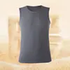 Chaleco Térmico para Hombre con Forro de Felpa, Ropa Interior Gruesa de Invierno, Prenda Interior a Prueba de Frío, Chaleco de Capa Base para Hombre con Cuello Redondo