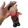 Bolsa Colgante Hello Kitty Piernas Largas Fragancia Ligera Muñeca de Peluche Dibujos Animados Lindo Llavero de Corazón Colgante de Regalo