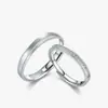 Anillos de Pareja con un Toque de Nicho de Alta Gama, Anillos Abiertos de Anillo de Mobius, un Par de Elegantes y Sencillos Anillos de Pareja Incrustados con Diamantes