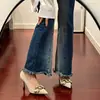 Saltos Altos Stiletto Pretos de Bico Fino Estilo Francês para Mulheres, Sapatos Elegantes de Salto Médio para Entrevistas de Emprego, Trabalho e Uso no Escritório, Sapatos de Salto Baixo