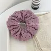 Goma para el pelo acolchada estilo coreano de lunares, imitación algodón-lino, accesorio para el pelo, coleta baja dulce vintage, accesorio para moño