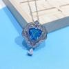 Colgante creativo de alas de ángel Aquamarus con forma de triángulo ancho para mujer, joyería de diseño de alta gama, collar con corazón de mar.