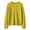 Nueva camiseta base de cachemira para mujer, jersey de cuello redondo, suéter de seda de morera, color liso, simple, cómodo, tejido versátil
