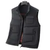 Chaleco de plumón para hombre Otoño e Invierno Cuello alto Versión con cremallera Plumón de pato blanco Cálido Juvenil Casual de alta gama Chaleco sin mangas de plumón