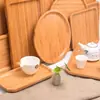 Bandeja de bambu para uso doméstico, bandeja simples para conjunto de chá estilo japonês, bandeja de apresentação para hotel e restaurante, bandeja de sobremesa de madeira maciça