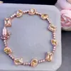 Pulseira de Citrino Brasileiro Puramente Natural, Pedra Natural, Cor Natural, Natural, Pura Natural