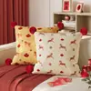Cojín Decorativo Rojo de Año Nuevo para Sofá, Sala de Estar, Atmósfera de Lujo, Funda de Cojín para Cabecera con Relleno, Extraíble y Lavable