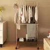 Perchero de hierro forjado para interiores, de pie, transfronterizo, perchero para ropa, uso doméstico en dormitorio, estante de almacenamiento vertical móvil