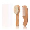 Set Cuidado del Bebé Champú Cepillo Baño Cepillo de Baño Artículos de Aseo Cepillo de Lana para Bebé Madera de Haya Peine Pequeño