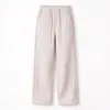 Nuevos Pantalones de Mujer Otoño/Invierno Mezcla Lana Seda Cálidos Adelgazantes de Cintura Alta Pierna Recta Pierna Ancha Versátiles con Estrellas
