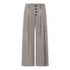 Calça Social Versátil Casual para Homens e Mulheres, com Design Europeu e Americano de Pregas Duplas e Botões Escondidos, Corte Reto Solto