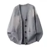 Outono e Inverno Mais Vendidos Marca da Moda Simples Estilo Japonês Cardigan de Gola V Fábrica de Tricô Suéter Pode Bordar Tricô Masculino