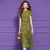 Vestido Nuevo Estilo Chino con Estampado de Lunares Feimengyi para Mujer, Estilo Joven de Verano, Dulce Estilo Americano Ajustado Modificado Vestido Cheongsam