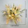 Arranjos de flores artificiais para casamento, arranjos florais para decoração de corredor, decorações de vitrine de noivado com tema de floresta, arranjos de cena de casamento vermelho rosa