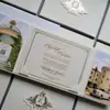 Convites de Casamento em Veludo Personalizados Novo Estilo Porta Dupla Cartão de Votos Cartão de Casamento Lembrança Presente Nicho Alto Padrão