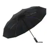 Guarda-chuva dobrável automático de 12 varetas, tamanho grande, à prova de vento, para sol e chuva, guarda-chuva promocional, pode imprimir logotipo, design gratuito, personalização, guarda-chuva
