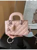 Bolsas populares deste ano com padrão de losangos para mulheres, novo estilo verão 2026, bolsa de mão fofa com laço, bolsa transversal versátil de alta qualidade