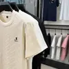 Suministro Directo de Fábrica Camiseta de Alta Calidad para Hombre Cuello Redondo Bordado Jacquard Moda Versátil Top Ropa para Hombre Camiseta Sudadera Venta al por Mayor
