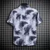 Camisa holgada de verano con estampado digital, camisa de hombre sin arrugas, camisa de playa casual y elegante de manga corta, venta al por mayor