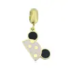 Moda Europeia e Americana Titânio Aço Pingente Urso Gota de Óleo Titânio Aço Banhado Ouro 18K Pulseira Pingente Acessórios DIY Atacado