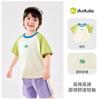 Dudu infantil algodão manga curta verão nova meninos camiseta verão meninas meia manga top bebê roupas infantis maré
