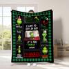 Manta Popular de Cuatro Estaciones Transfronteriza de Comercio Exterior Verde Navideño Peluda Grinch Manta de Franela Manta para Siesta con Aire Acondicionado
