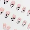 Nuevas y Modernas Puntas de Uñas Ballet de Longitud Media con Estampado de Vaca Color Nude Uñas Portátiles de Alta Gama Minimalistas Más Vendidas