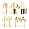 Amazon American Station Popular Talheres de Aço Inoxidável Conjunto de 48 Peças Simples Ocidental Faca de Bife, Garfo e Colher Caixa de Presente