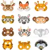 Festa de Aniversário Infantil Máscara de Papel de Animal da Selva Máscara de Papel de Animal Selvagem Cartoon Chapéu de Festa Óculos de Papel