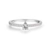 Anel pequeno de prata esterlina S925 com gota d'água, estilo feminino, simples, moderno, combinando, anel pequeno, cheio de diamantes, anel de zircônia