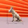 Cachorro Lobo de Latão Sólido Criativo Cachorro Militar Cachorro do Zodíaco Retro Animal de Estimação de Chá Pequena Decoração de Mesa de Cobre Artesanato Enfeites